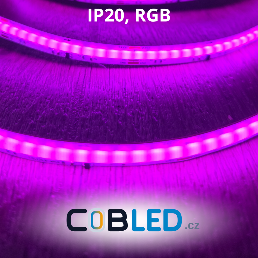 COBLED - RGB, 24V (napětí DC), 420 čipů/m, IP20