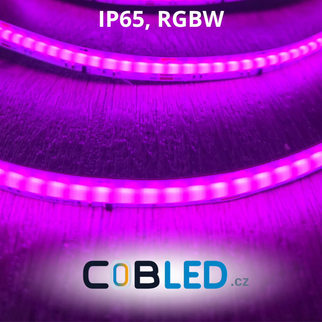COBLED - RGBW, 24V (napětí DC), 840 čipů/m, IP65